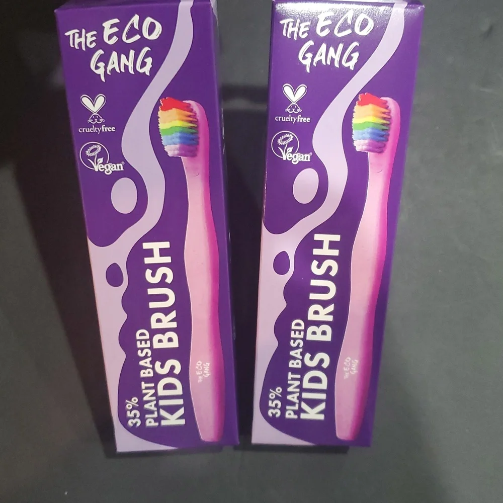 2pack The Eco Gang plant based‎ kids pink ultra soft toothbrush brand new